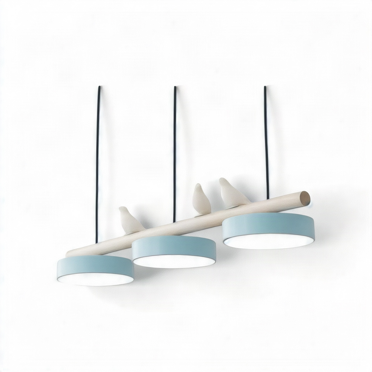 Suspension Design en Bois Alva, coloris bleu