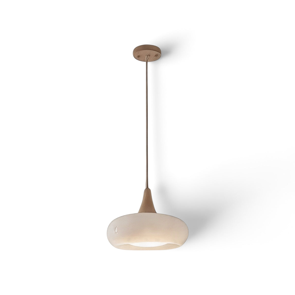 Suspension Design en Bois Luma, 1 lampe, blanc