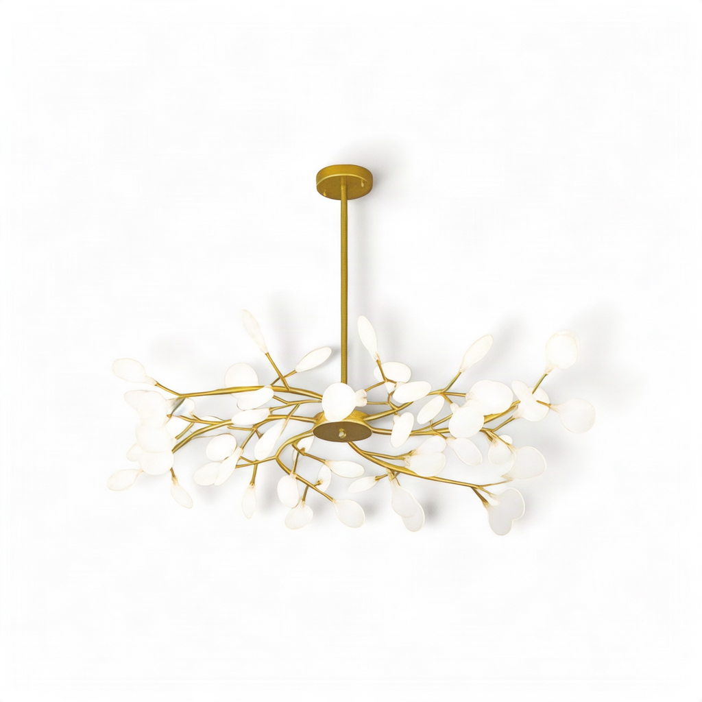 Suspension Florale Design Arborescence, coloris or