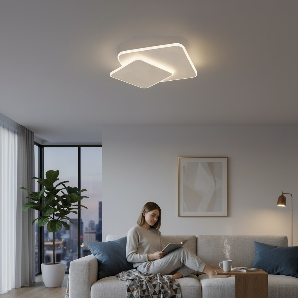 Plafonnier LED Design carré, vue 3
