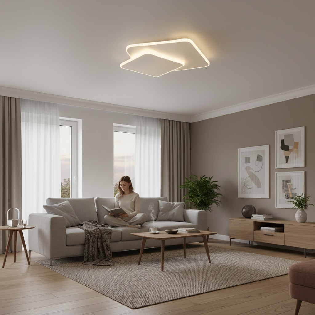 Plafonnier LED Design carré, vue 4