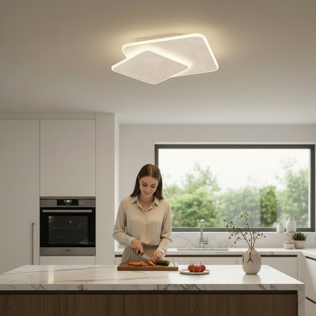 Plafonnier LED Design carré, vue 5