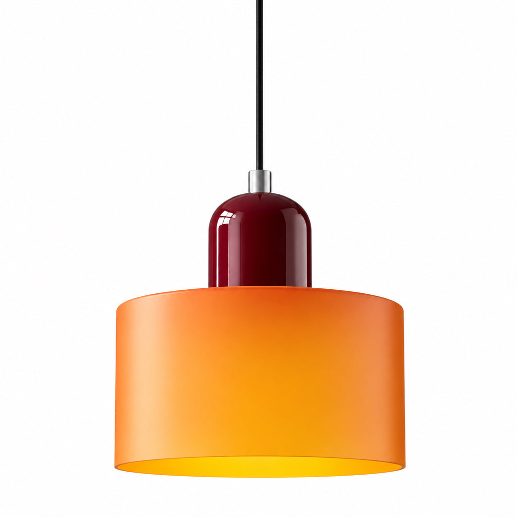 Suspension Mira bordeaux et orange, vue de face