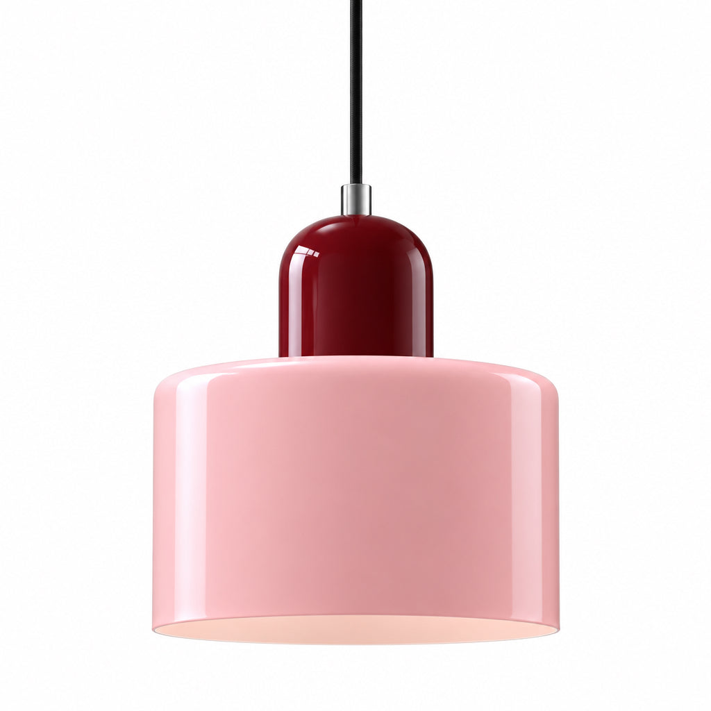 Suspension Mira bordeaux et rose, vue de face