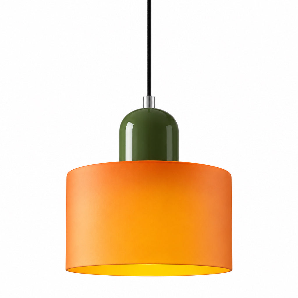 Suspension Mira vert et orange, vue de face